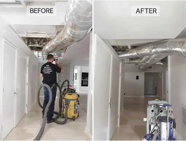 Westport Air Duct Cleaning professional performing thorough air duct cleaning in Westport