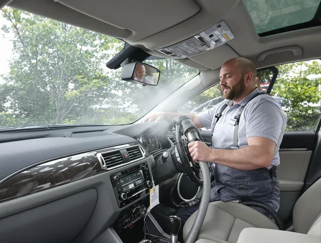 Westport Air Duct Cleaning specialist performing professional car duct cleaning in Westport