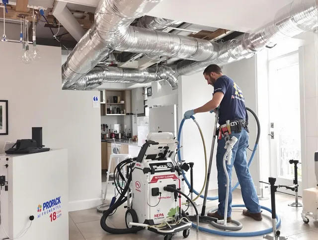Westport Air Duct Cleaning technician performing advanced pure duct cleaning with specialized equipment in Westport