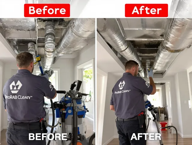 Westport Air Duct Cleaning expert performing thorough residential duct cleaning in a Westport home